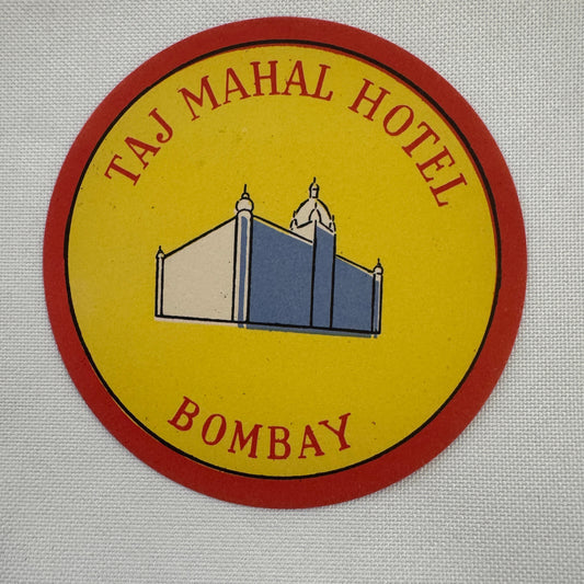 Vintage Taj Mahal Hotel Bombay India Indian Travel Luggage Label