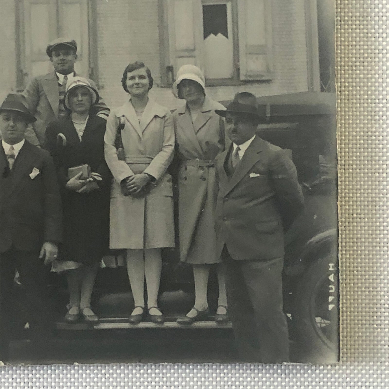 Vintage Photo Photograph People with Early Antique Car Automobile Germany