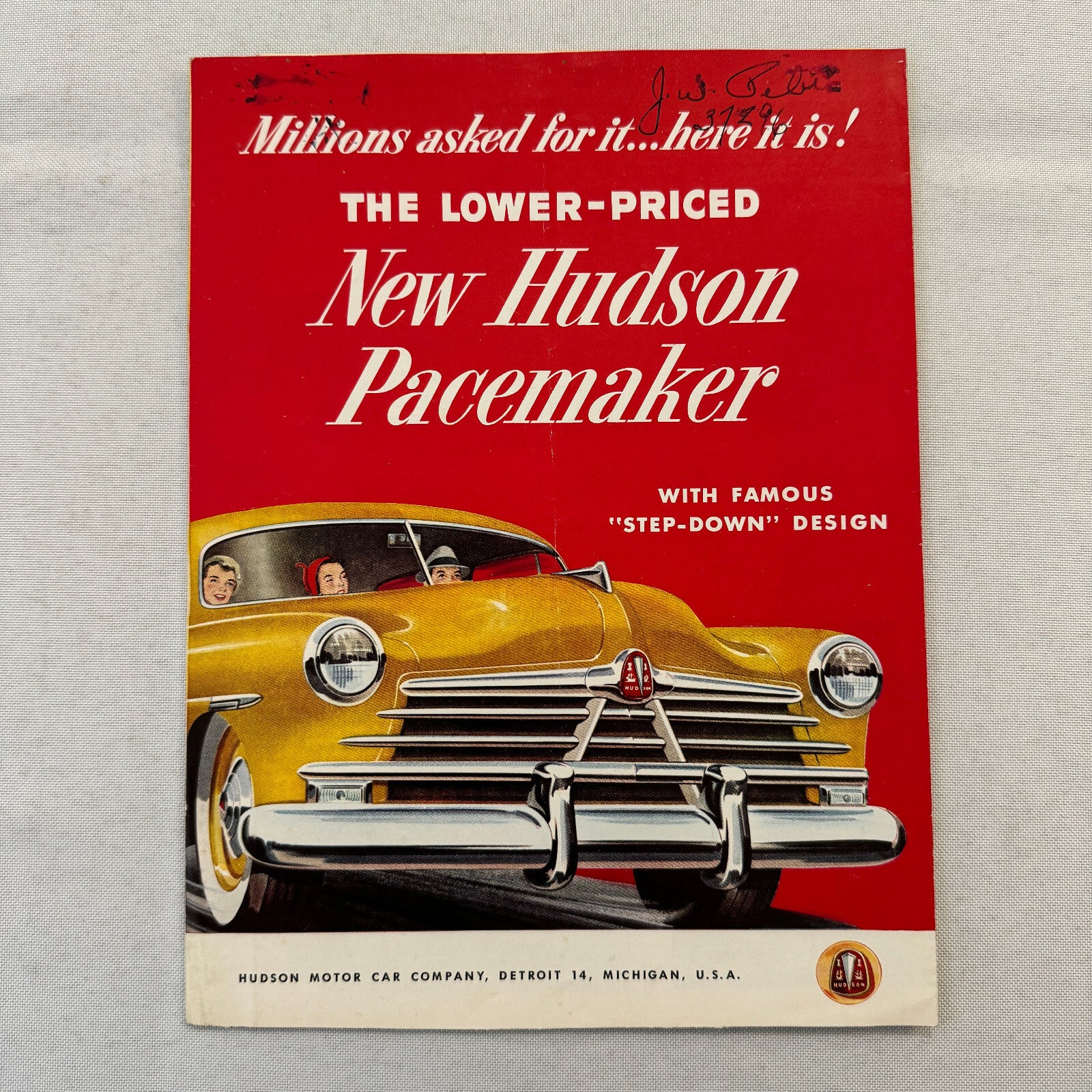 Hudson Pacemaker Car Sales Brochure Catalog Advertising Convertible Coupe Sedan
