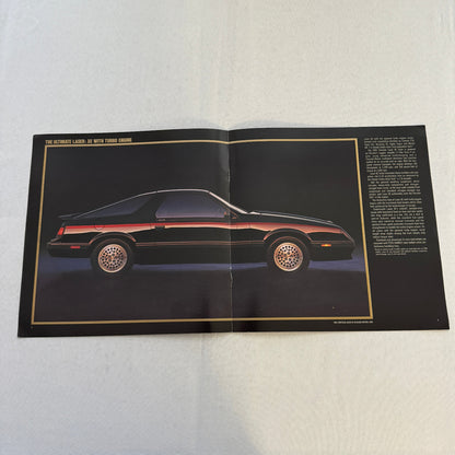 1986 Chrysler Laser Sports Car Sales Brochure Catalog Advertising XE