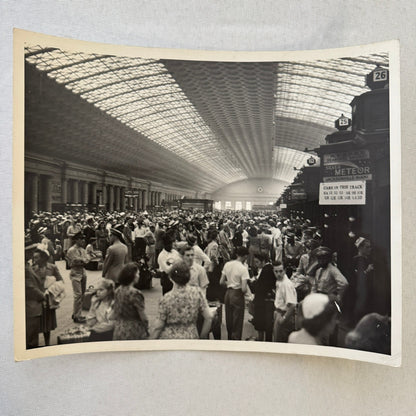 Vintage Railroad Station Photo Photograph Lot Washington DC Crowd People 5x