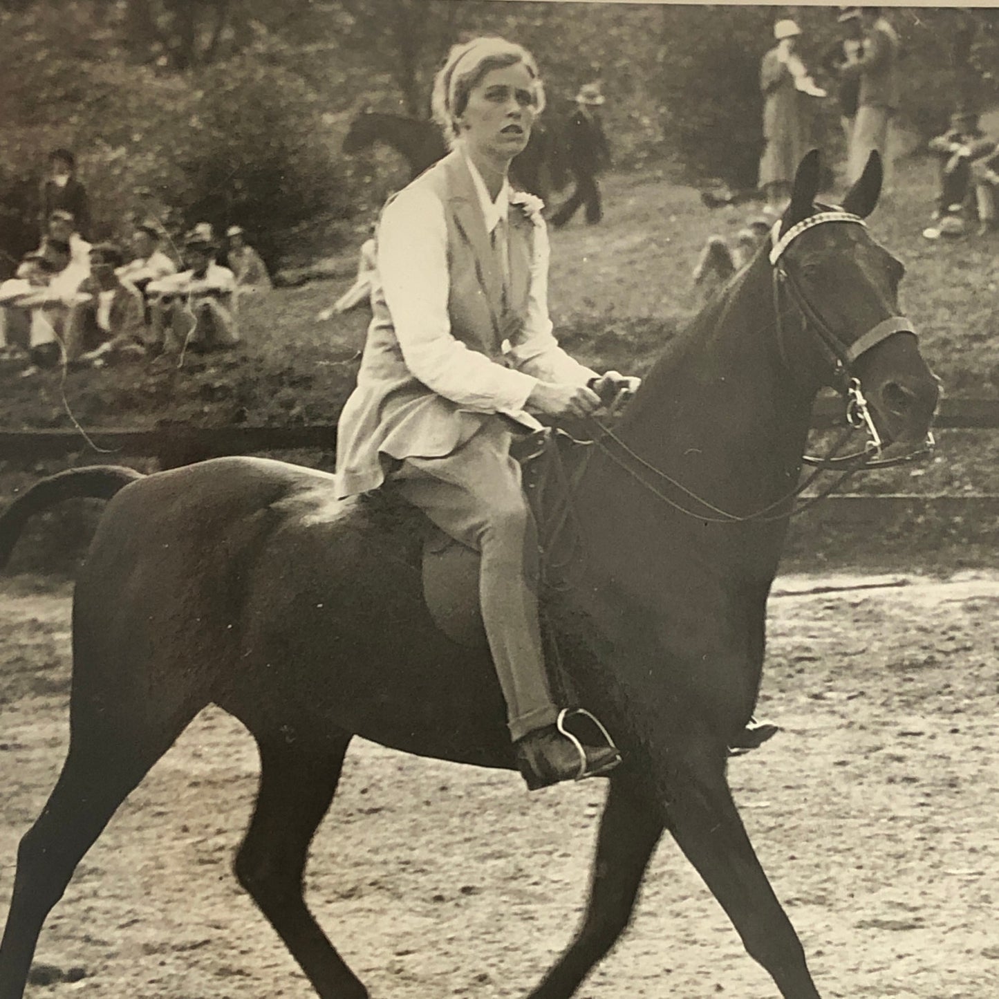 Press Photo Photograph President Franklin Roosevelt Daughter Riding Horse 1933