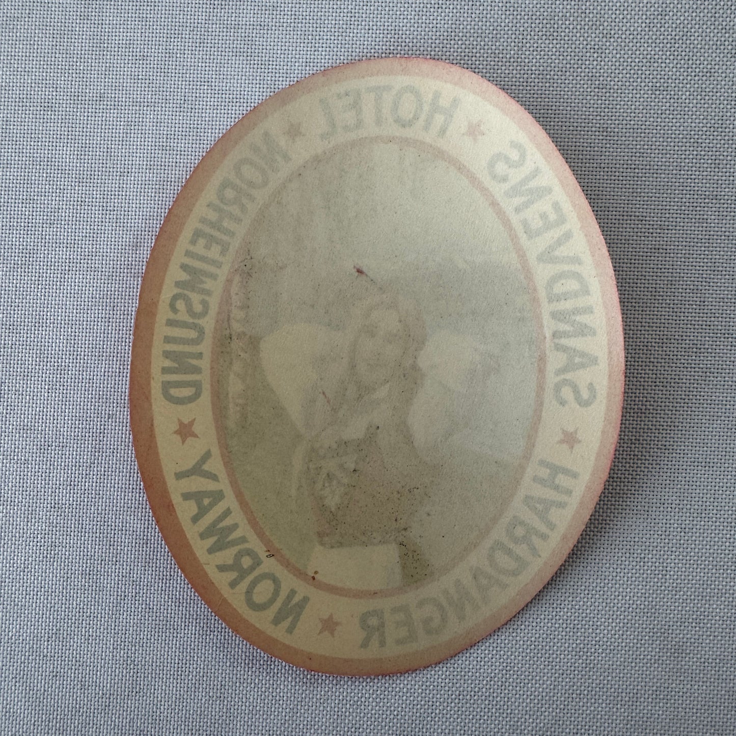 Vintage Hotel Travel Luggage Label Hotel Norheimsund Norway Hardanger Sandvens