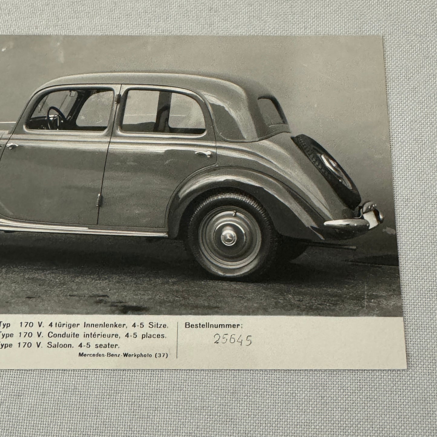 Mercedes Benz Typ 170V Factory Press Photo Photograph Type 170 V