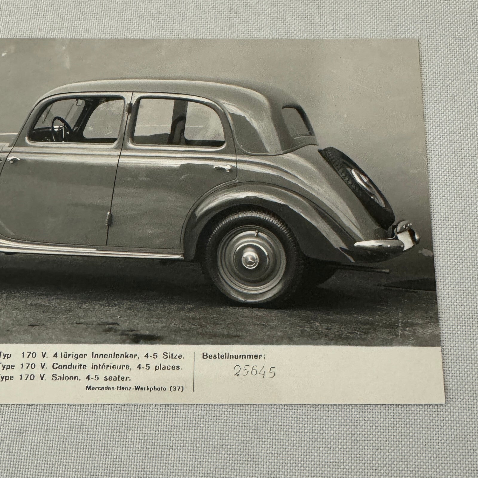 Mercedes Benz Typ 170V Factory Press Photo Photograph Type 170 V