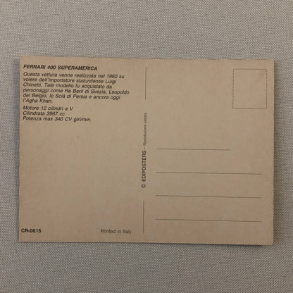 Ferrari 400 Superamerica Postcard Post Card Super America