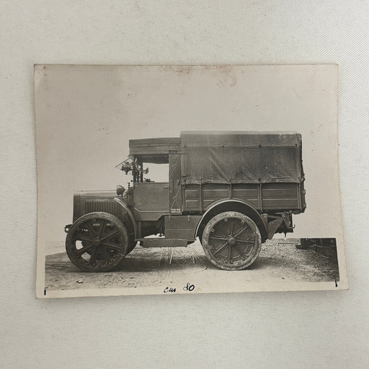 Vintage Photograph Photo Early Antique Military Truck ?