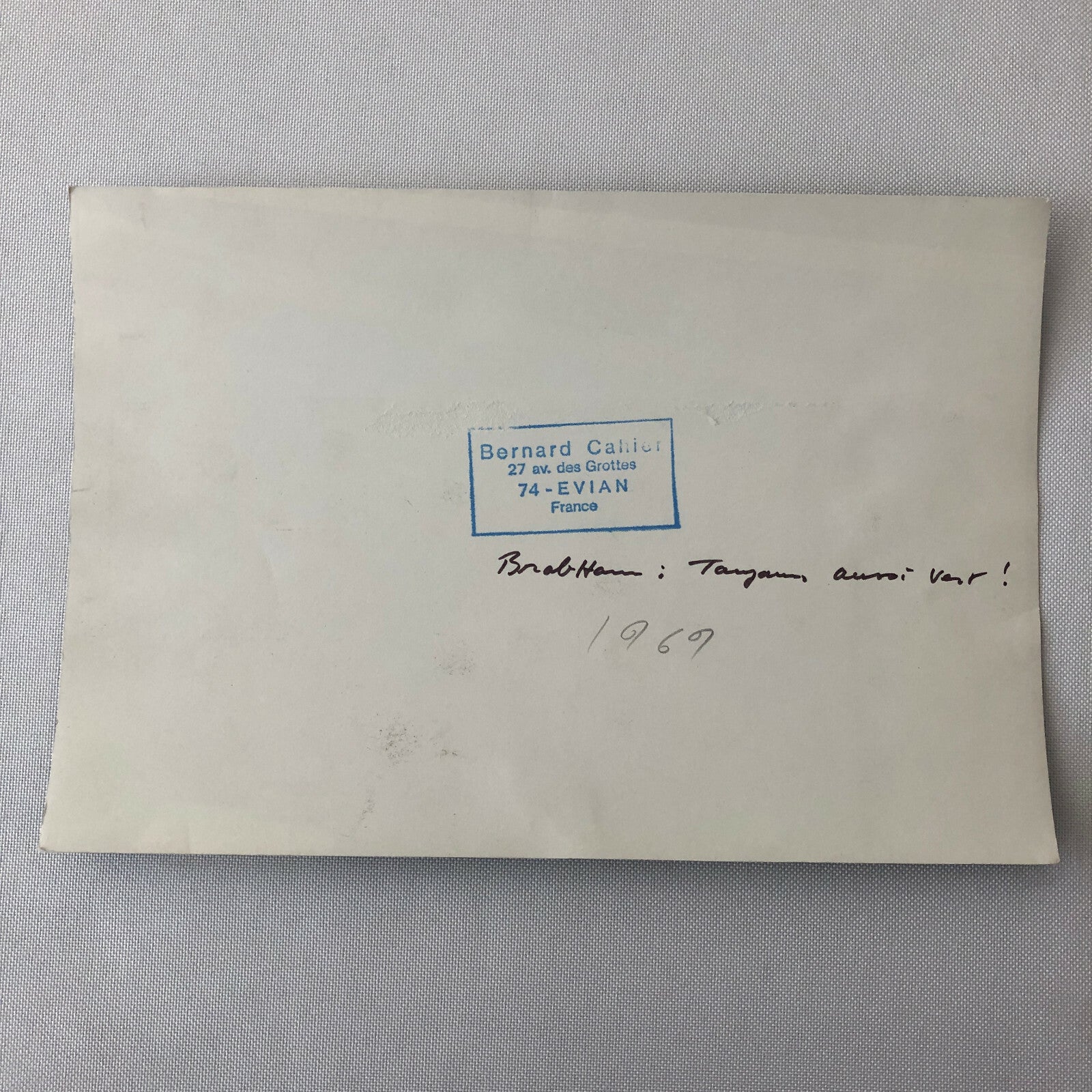 Vintage Racing Photo Photograph Jack Brabham Bernard CAHIER 1969