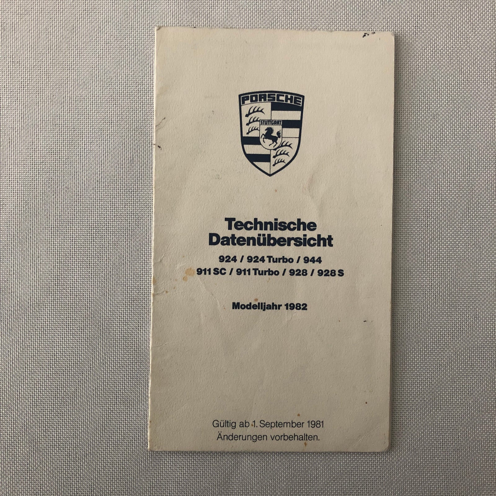 1981 1982 Porsche Press Kit w/ Photos 944 928 924 911SC 911 Turbo + GERMAN TEXT