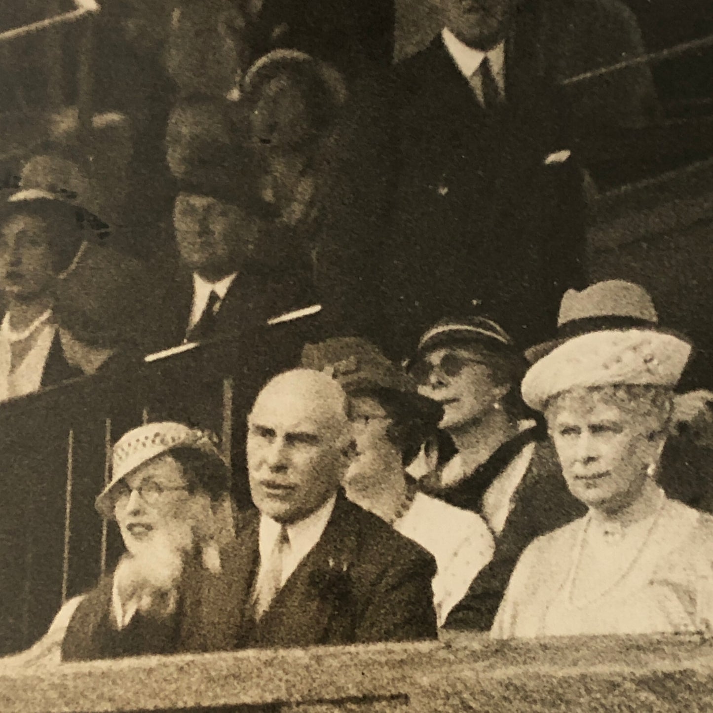 Press Photo Photograph Queen Mary Watching Tennis Wimbledon 1933 LNA London News