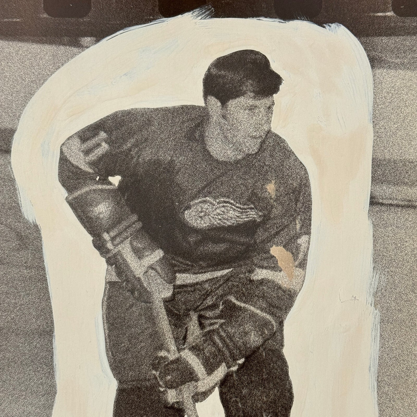 Detroit Red Wings Hockey Player Photo Photograph Vintage Unidentified Bob Baun ?