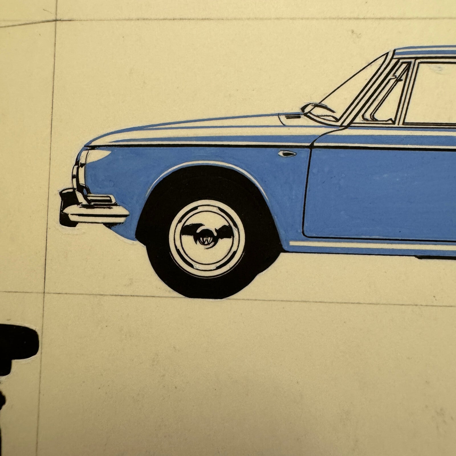 Volkswagen VW Karmann Ghia Automobile Illustration Art Drawing Hand Drawn