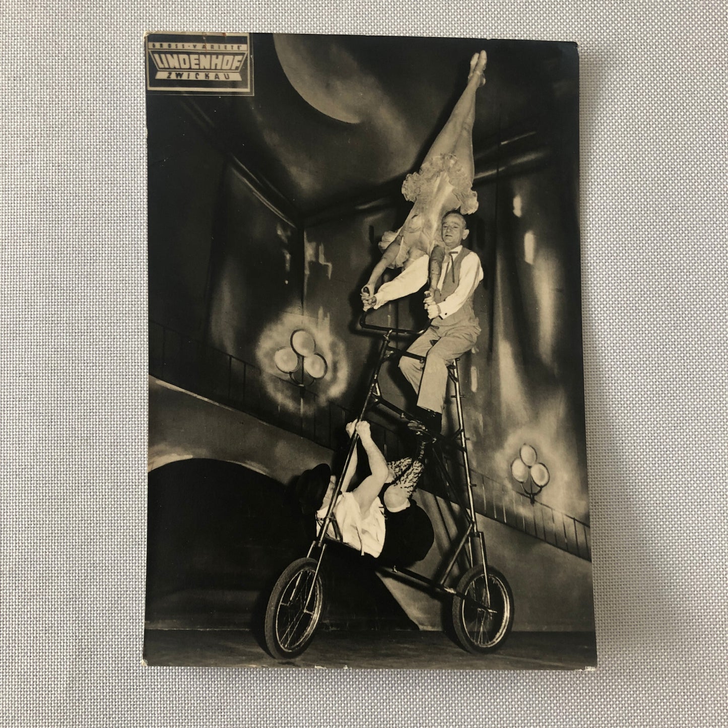 Circus Performer Vintage Photo Photograph Bicycle Balancing Act Berlin Germany