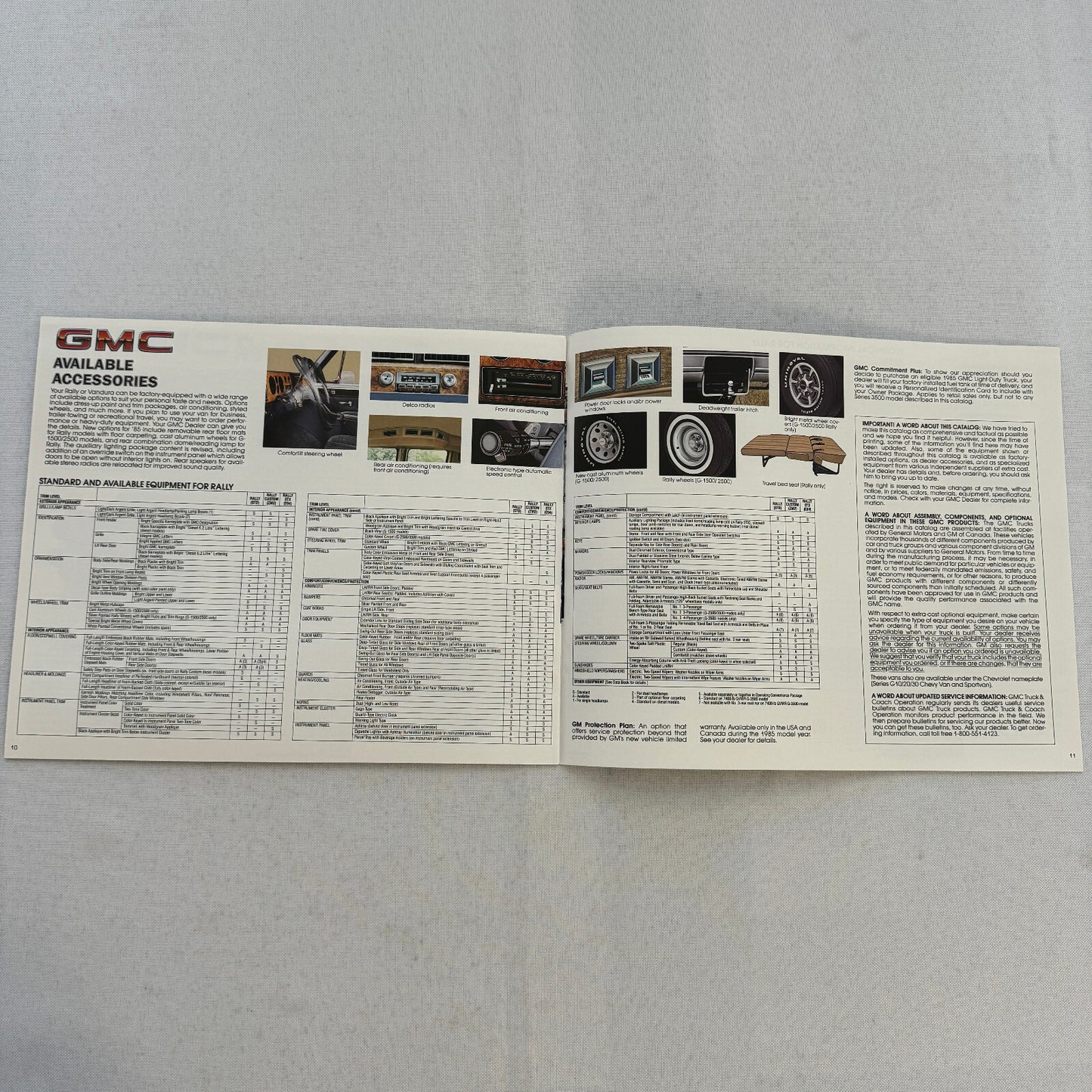 1985 GMC Vandura and Rally Van Sales Brochure Catalog