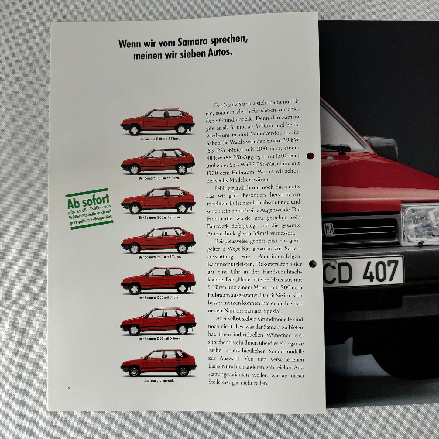 Lada Samara Car Sales Brochure Catalog Prospekt GERMAN Text