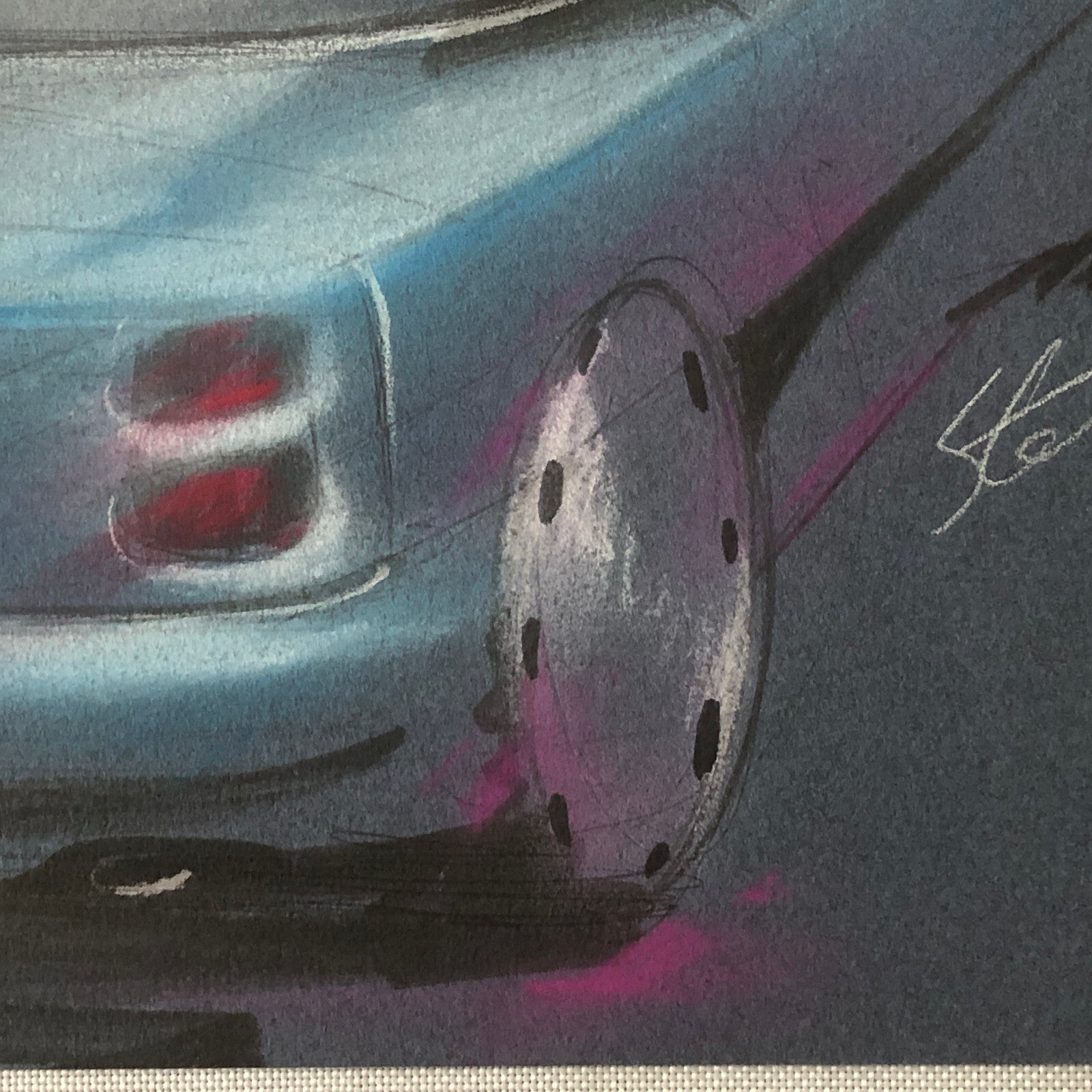 Styling Concept Car Illustration Art Drawing Sketch Vintage Original 1980s