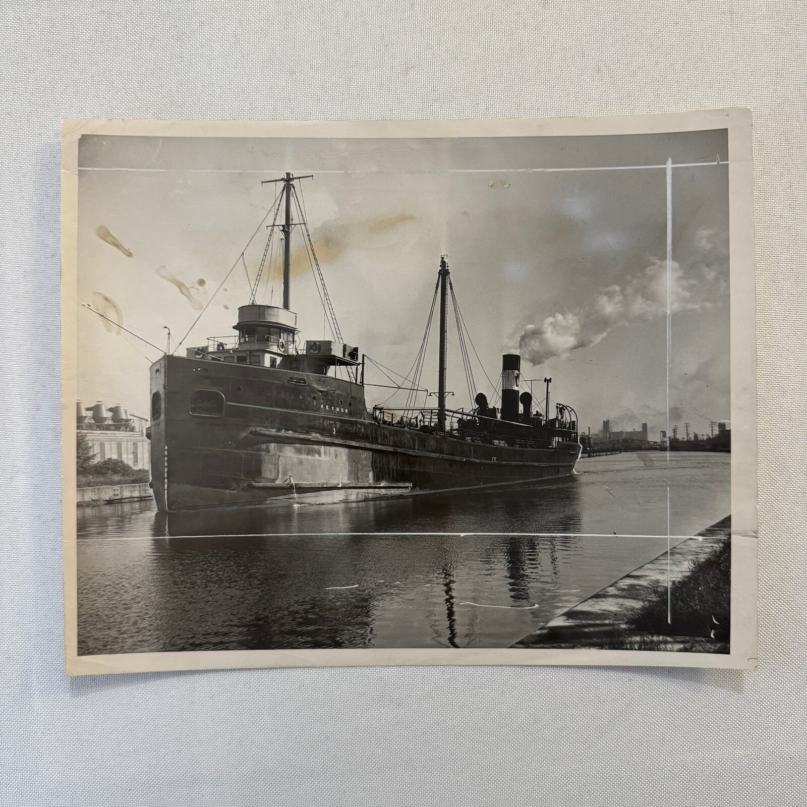 Vintage Boat Ship Photo Photograph Montreal Quebec Canada SS Keynor 1948