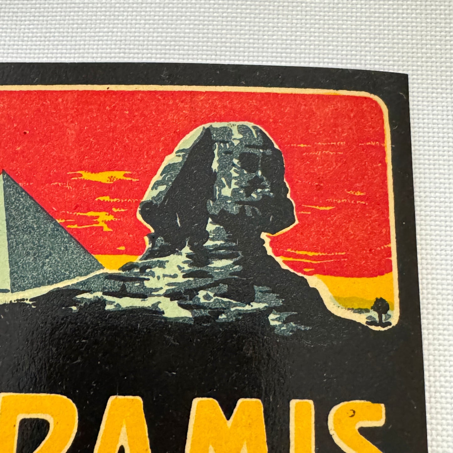 Vintage Travel Luggage Label Hotel Semiramis Cairo Egypt Egyptian