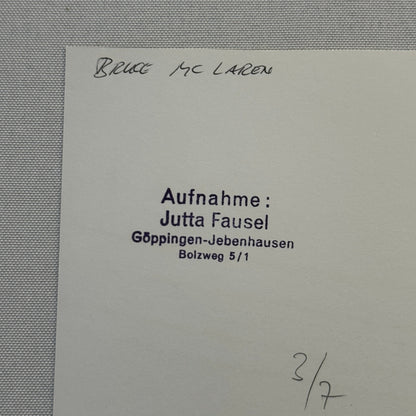 Vintage Racing Photo Bruce McLaren 1969 German Grand Prix Race Photograph