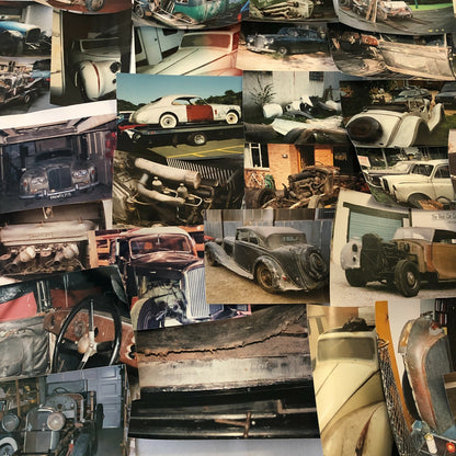 Vintage Rolls Royce Bentley Car Barn Find Junk Yard Parts Photo Print Lot of 30
