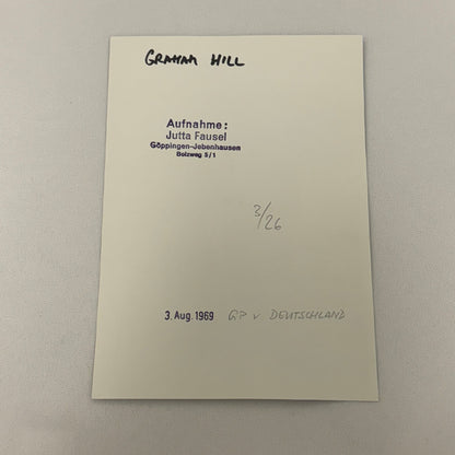 Vintage Racing Photo Graham Hill 1969 German Grand Prix Motorsport Photograph