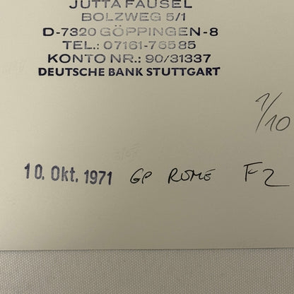 Vintage Racing Photo 1971 Rome Italy F2 Race Derek Bell Driver Motorsport