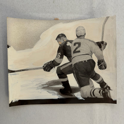 Hockey Player Photo Photograph Vintage Mockup Unidentified Detroit Red WIngs
