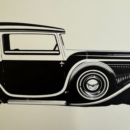 1932 Minerva Type 4000 Cabriolet Automobile Illustration Art Drawing Hand Drawn