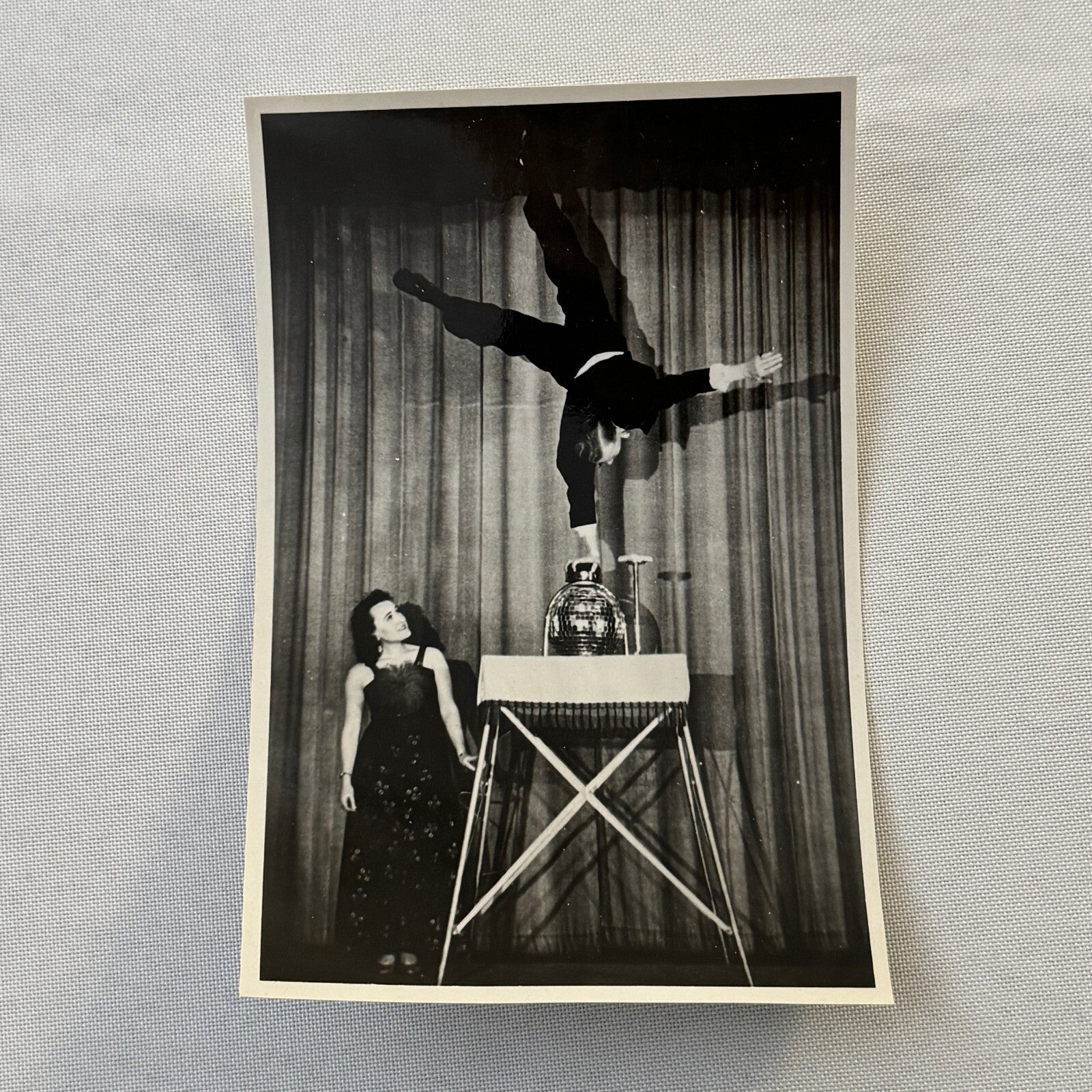 Vintage Circus Acrobat Balancing Act Photo Photograph Print