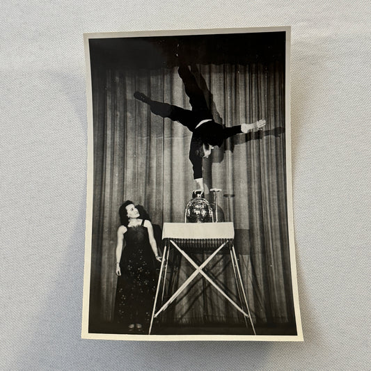 Vintage Circus Acrobat Balancing Act Photo Photograph Print
