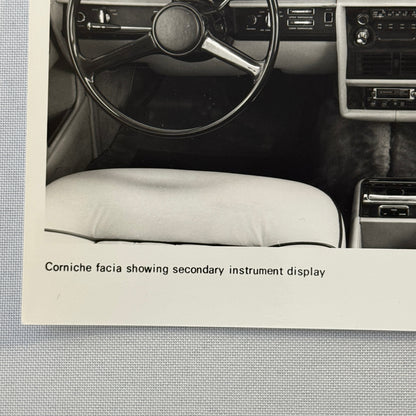 Rolls Royce Corniche Car Factory Press Photo Photograph Print 1980