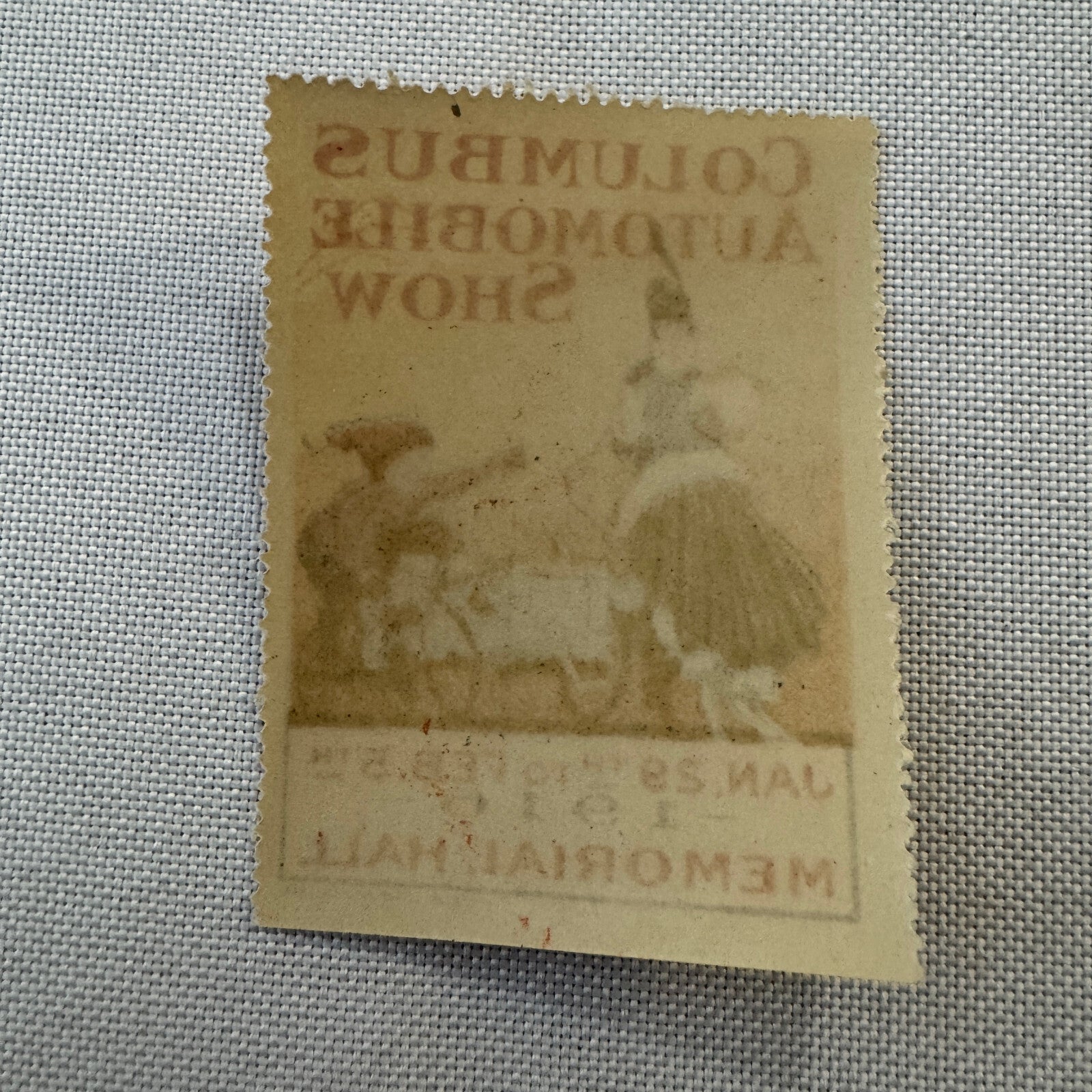 1916 Columbus Automobile Show Advertising Stamp Vintage