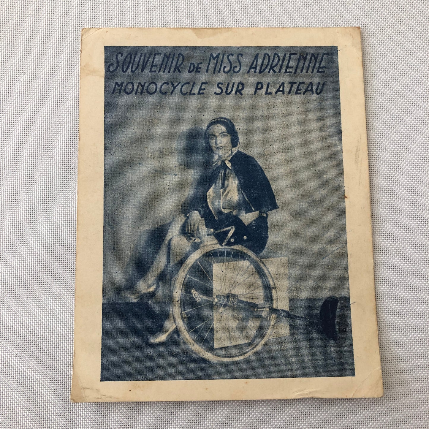Circus Performer Woman with Unicycle Souvenir Card Postcard Miss Adrienne