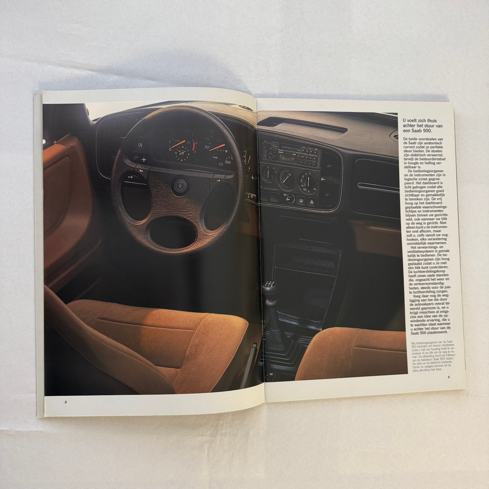 Vintage Saab 900 Car Sales Brochure Catalog 900 Turbo 900i 900C Car DUTCH Text