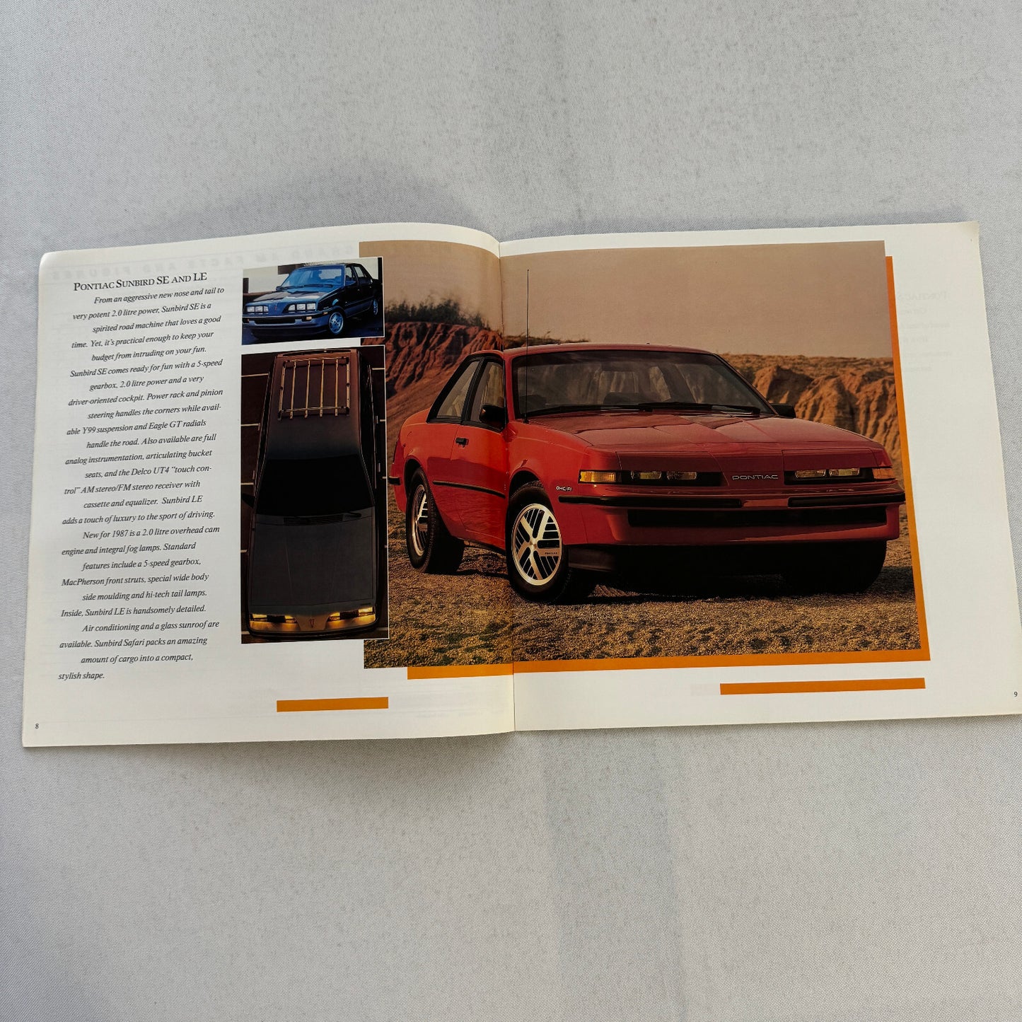 1987 Pontiac Car Sales Brochure Catalog Grand Am Acadian Sunbird Firefly
