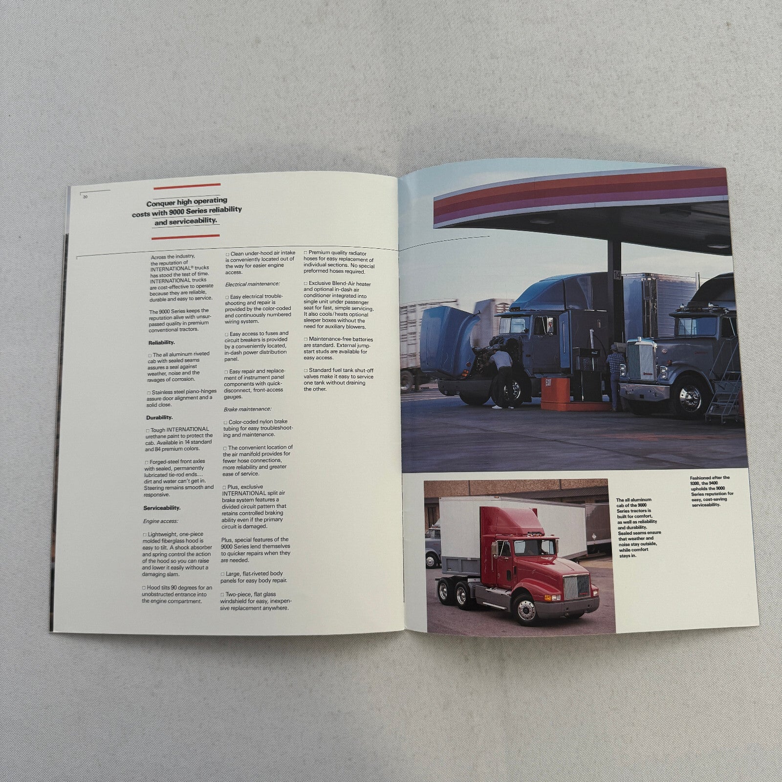 International 9000 Series Truck Sales Brochure Catalog Advertising