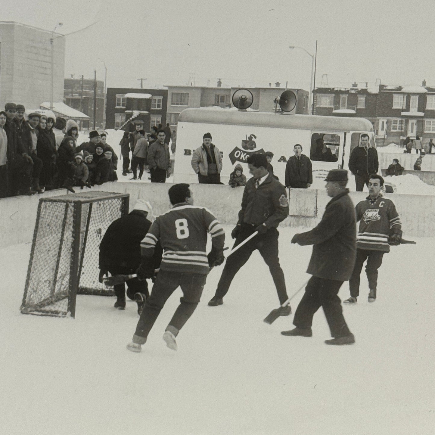 Vintage Hockey Game Photo Photograph Quebec Amateur Players