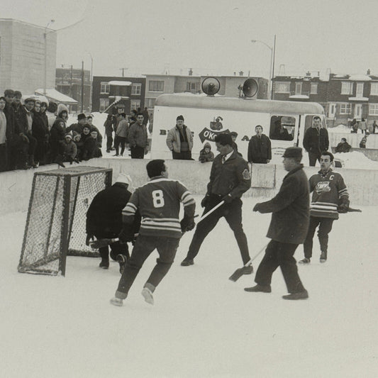 Vintage Hockey Game Photo Photograph Quebec Amateur Players