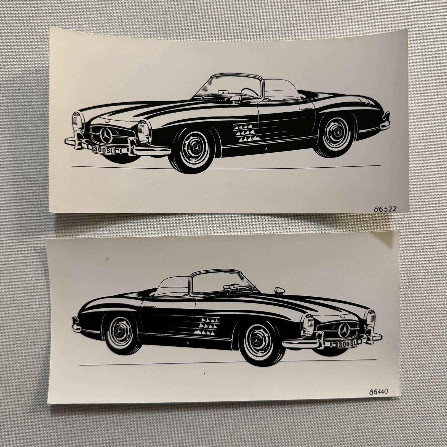 Vintage Mercedes 300SL 300 SL Roadster Convertible Photo Photograph Lot 2x