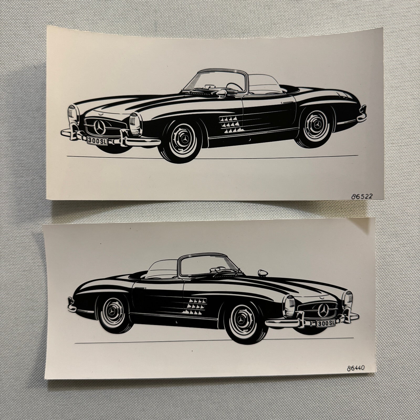 Vintage Mercedes 300SL 300 SL Roadster Convertible Photo Photograph Lot 2x