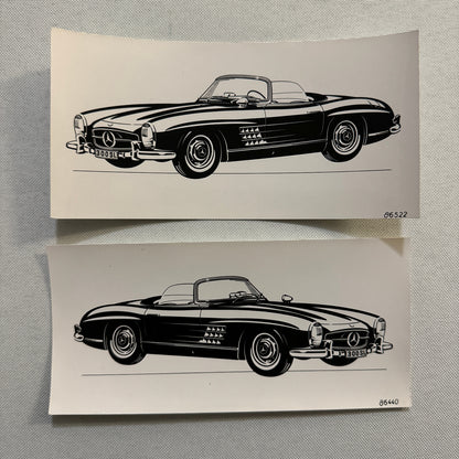 Vintage Mercedes 300SL 300 SL Roadster Convertible Photo Photograph Lot 2x