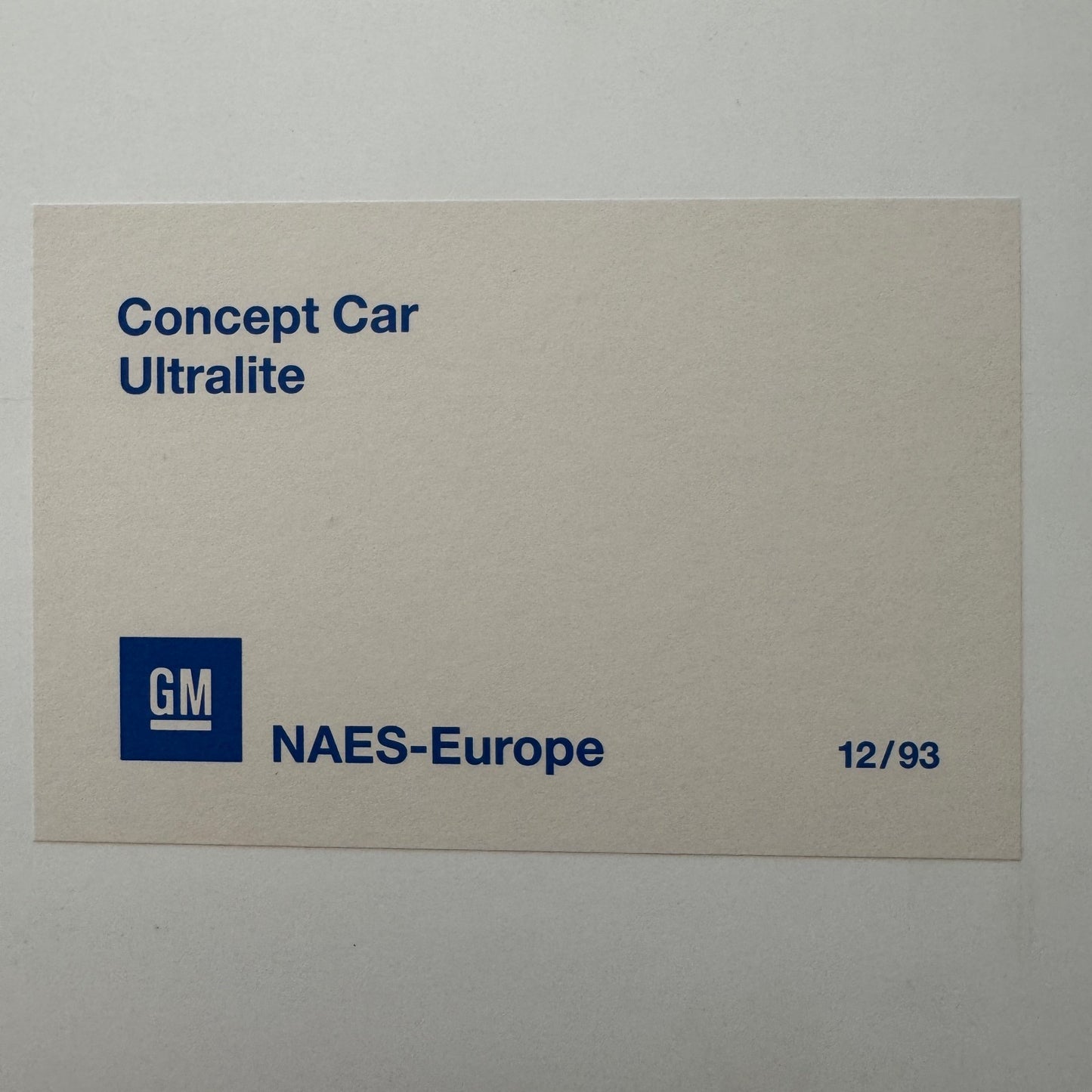 General Motors GM Ultralite Concept Car Prototype Press Photo Photograph Europe