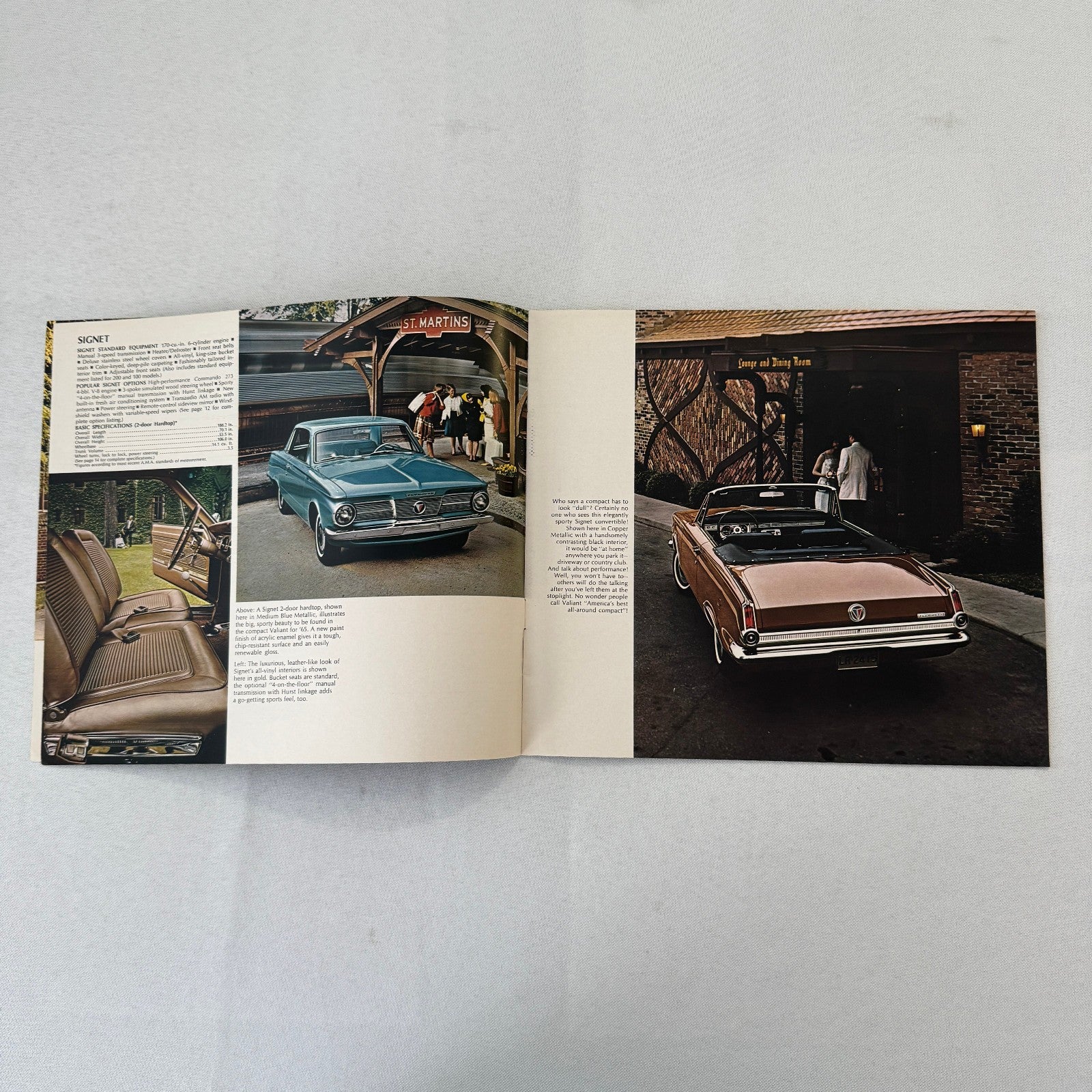 1965 Plymouth Valiant Car Sales Brochure Catalog Advertising Vintage