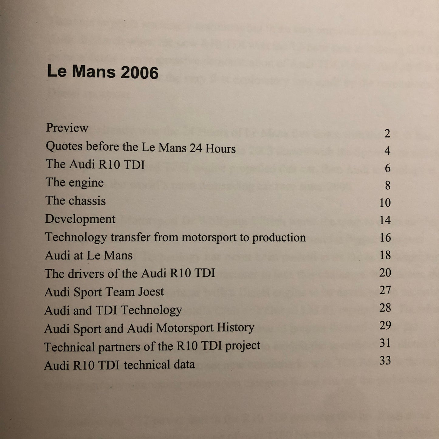 2006 Audi R10 24 Hours of LeMans Racing Car Press Kit Brochure Photo CD