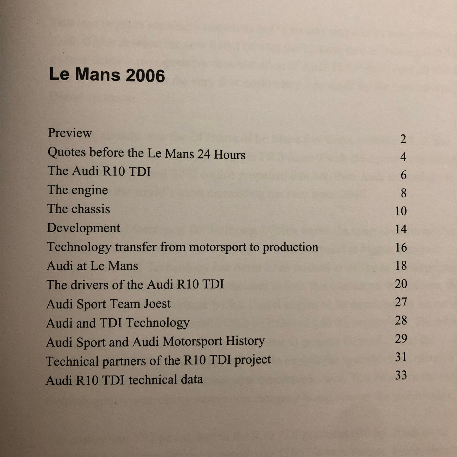 2006 Audi R10 24 Hours of LeMans Racing Car Press Kit Brochure Photo CD