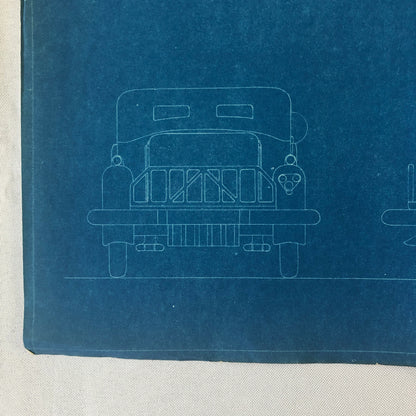 1930 Coachbuilder Car Design Blueprint Rendering Blue Print Sport Cabriolet Body