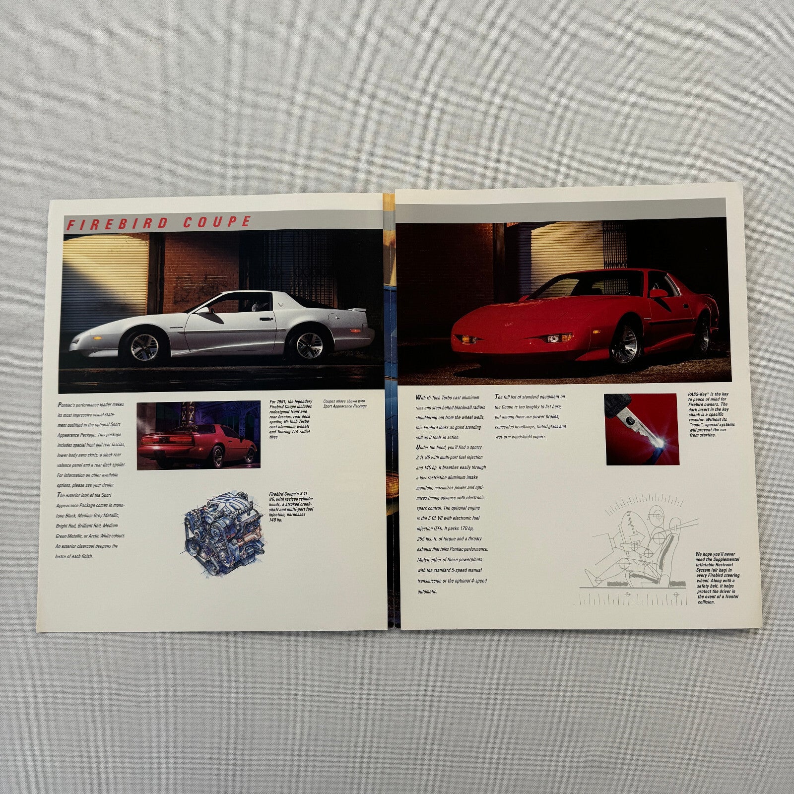 1991 Pontiac Firebird Car Sales Brochure Catalog Trans Am GTA TransAm Canadian