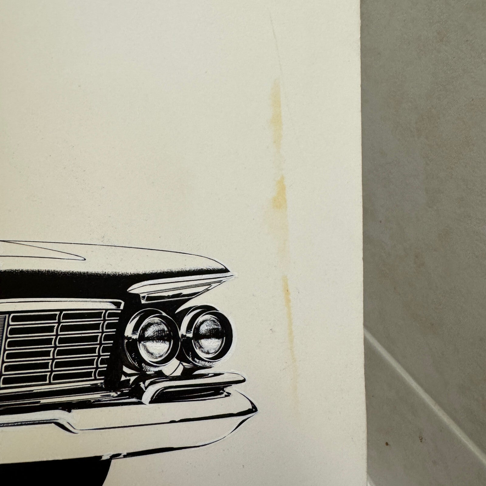 Chrysler Imperial Illustration Art Drawing Hand Drawn Robert Preis Vintage