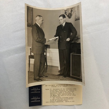 Press Photo Photograph Treasury Secretary with Assistant 1932 Underwood Photo