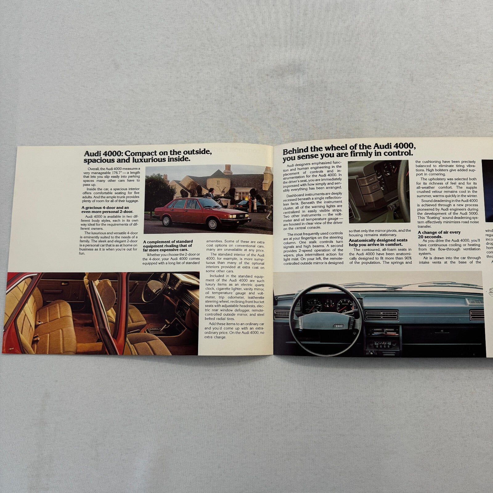 Audi 4000 Car Sales Brochure Catalog Advertising Vintage 1979 1980